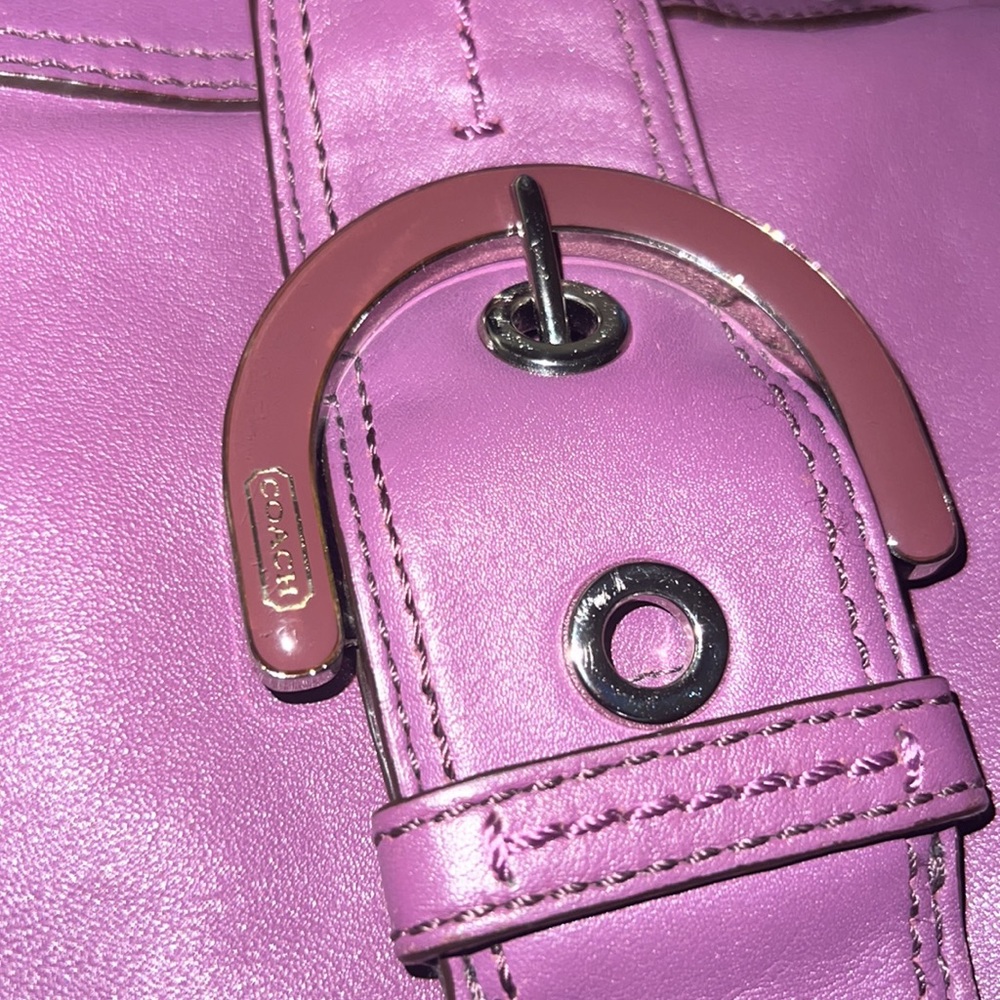 Coach Purple Leather Satchel - Picture 16 of 16